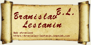 Branislav Leštanin vizit kartica